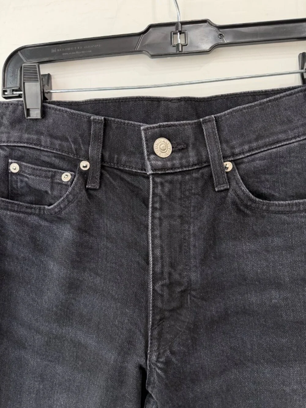 $255 AYR Black Charcoal The Knockout Straight Leg Jean Pants size 24/27